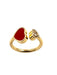 Bague 56 CHOPARD - bague Happy Hearts, or rose diamant et pierre rouge 58 Facettes