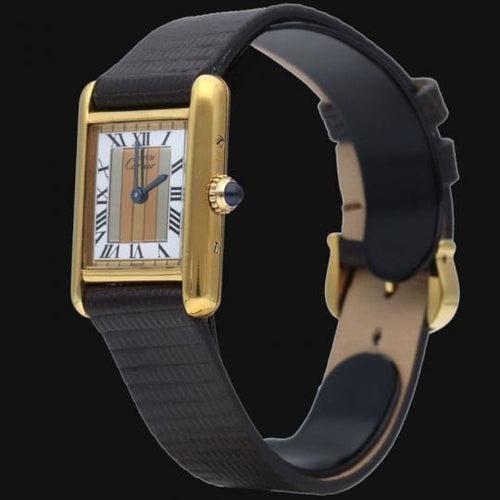 Cartier 显示 Tank 鎏金 