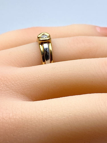 Bague 50 Bague solitaire 2 ors 18 carats et diamants 58 Facettes AB556