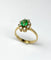 Bague 55.5 Bague rosette contemporaine en or jaune avec une émeraude de 0,6 ct AA+ et des diamants de 0,32 ct 58 Facettes E37
