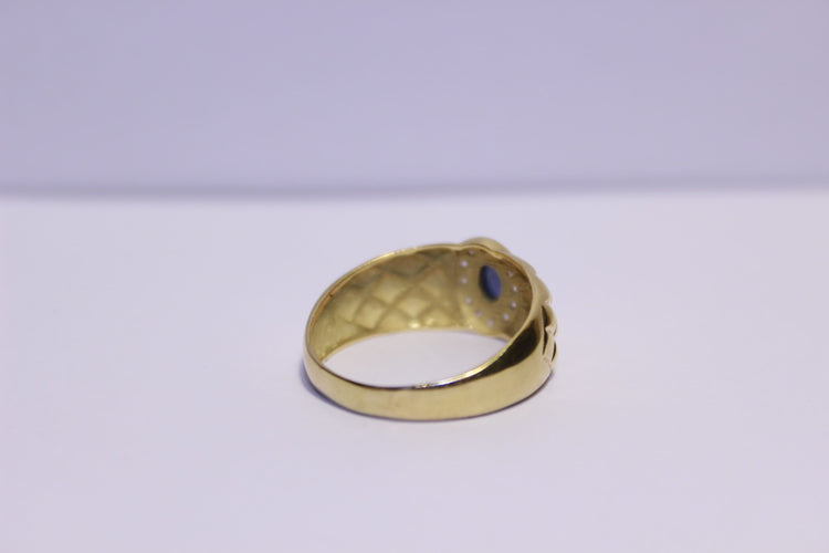 Bague 57 Bague en or Saphir et oxydes de zirconium 58 Facettes