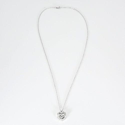 Pendentif DINH VAN - Double Coeurs - pendentif or blanc et diamants 58 Facettes 250010