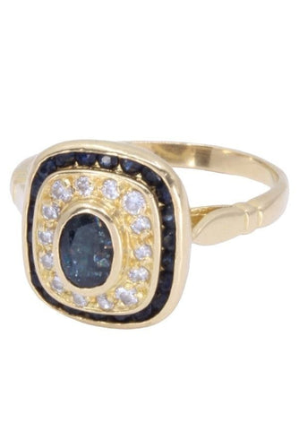 Bague 56 BAGUE STYLE ART DECO SAPHIRS ET DIAMANTS 58 Facettes 083481