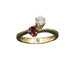 Bague 52 Toi et Moi Contemporain or jaune diamant rubis 58 Facettes A10735