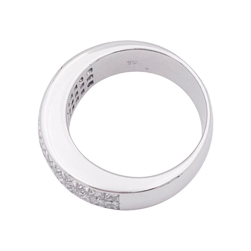 Bague 53 Bague pavage or blanc, diamants princesse. 58 Facettes 33993