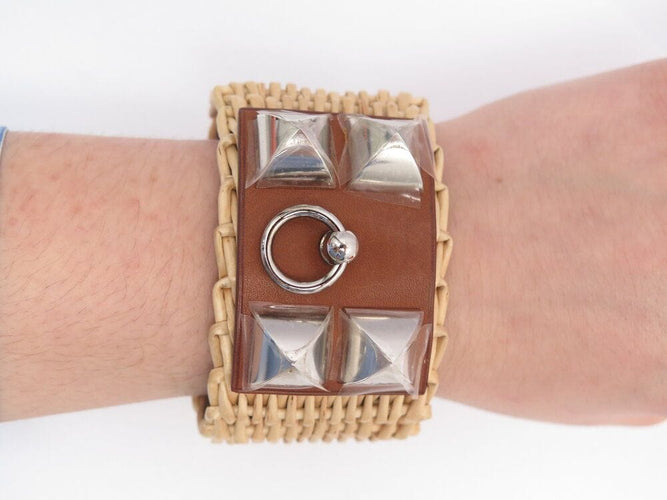 Collier bracelet HERMES collier de chein medor picnic osier 18cm boite 58 Facettes 267665