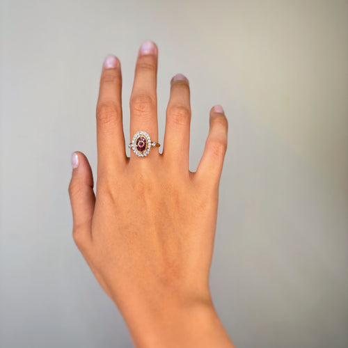 Bague 54 Bague Art Déco - Or jaune, Rubis & Diamants 58 Facettes 250242R