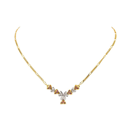 Collier  Or jaune, Or blanc Diamant, Rubis