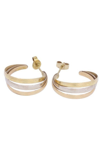 Boucles d'oreilles DEMI-CRÉOLES 3 ORS 58 Facettes 095841