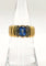 Bague 51 Bague Godronnée vintage or jaune sertie d'un saphir de Ceylan 58 Facettes