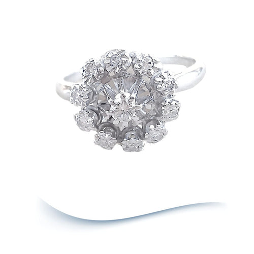 Bague 59.5 Bague de fiançailles Vintage or gris diamants 58 Facettes AA 1699