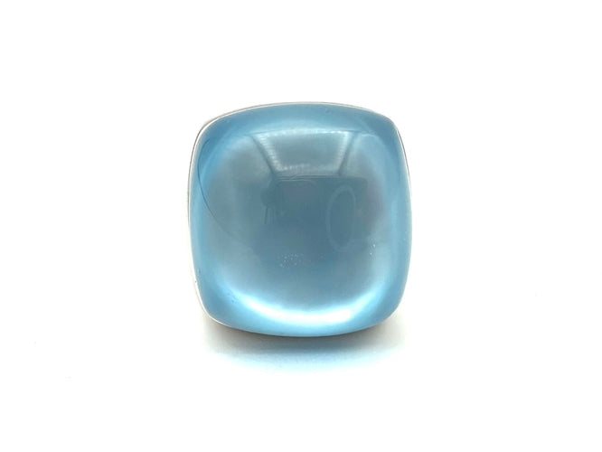 Bague ROBERTO COIN. Bague or blanc 18K et topaze bleue 58 Facettes