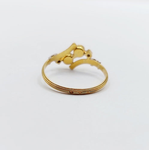 Ring Toi & Moi Art nouveau med pärlor och rosen­slipade diamanter i 18k guld 