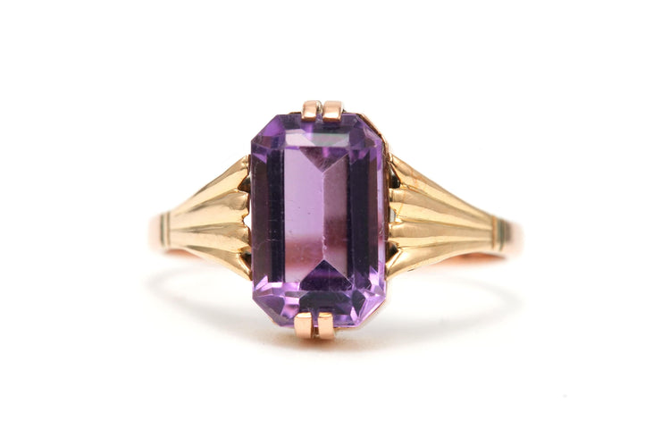 Bague 52 Bague Art Déco en or jaune sertie d'une améthyste 58 Facettes 22654
