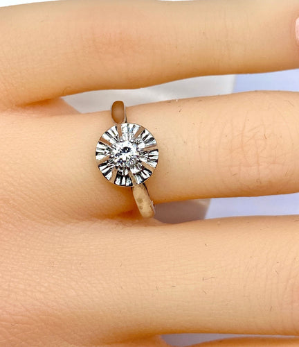 Bague 50 Bague solitaire en or et platine, diamant 58 Facettes AB560