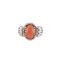 Bague 55 Bague or blanc, corail et diamants 58 Facettes P10L9