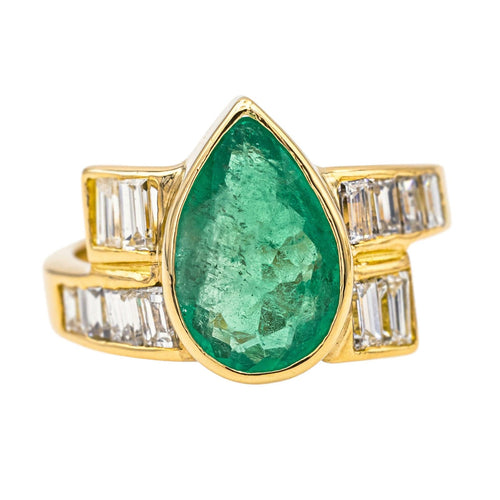 Bague 51 Bague  Or jaune Emeraude, Diamant 58 Facettes 3954556RV