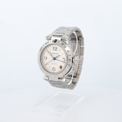 Bracelet Cartier Pasha GMT - Ivory arab dial 58 Facettes