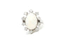 Bague 53 Bague contemporaine en or blanc 14 carats sertie d'une opale et de diamants 58 Facettes 21993