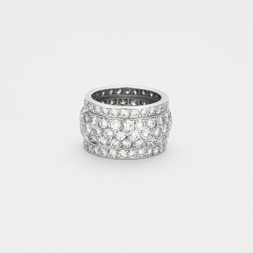 Bague 49 CARTIER- Nigeria - bague bandeau or blanc diamants 58 Facettes