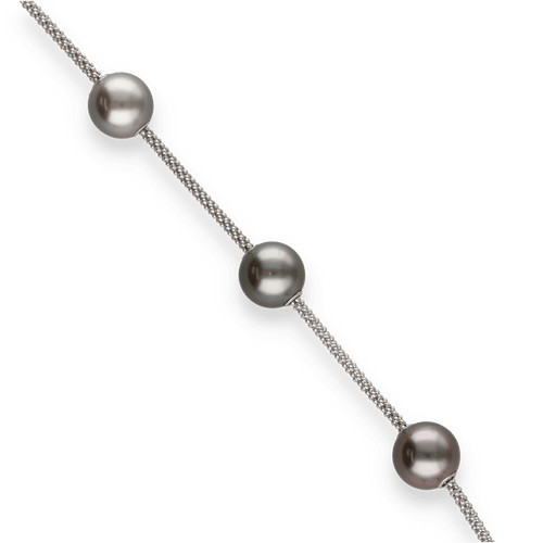 Collier Sautoir en or gris 18K avec 21 perles de culture de Tahiti réglables – 10 mm – Longueur 90 à 97 cm 58 Facettes