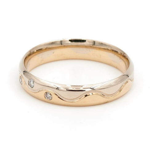 Bague 54 Bague Alliance Or jaune, Or blanc Diamant 58 Facettes 1719172CN