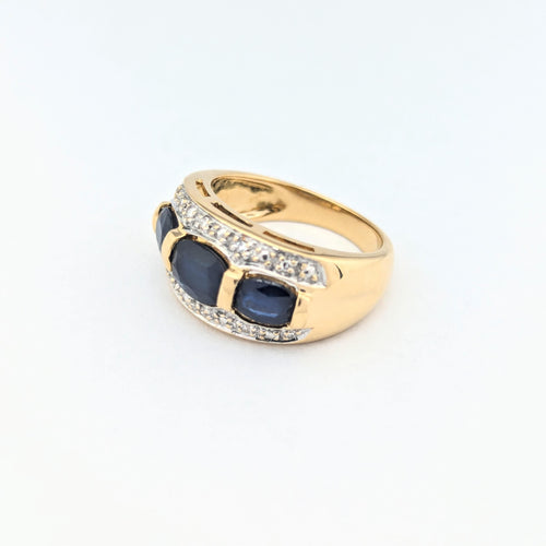 Bague 51.5 Bague en or jaune saphirs et diamants 58 Facettes 30891