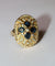 Bague 52.5 Bague ovale or jaune, saphirs et diamants 58 Facettes 587