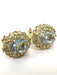 Boucles d'oreilles Boucles d'oreilles en or jaune avec aigue-marine et diamants 58 Facettes