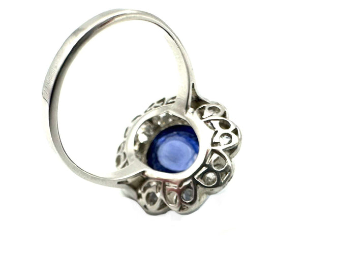 Bague Belle-Epoque en or blanc, saphir et diamants 58 Facettes