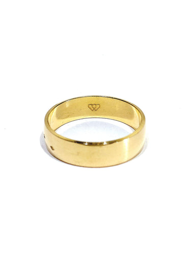 Bague 63 Alliance homme incurvée large en or champagne 18 carats 58 Facettes