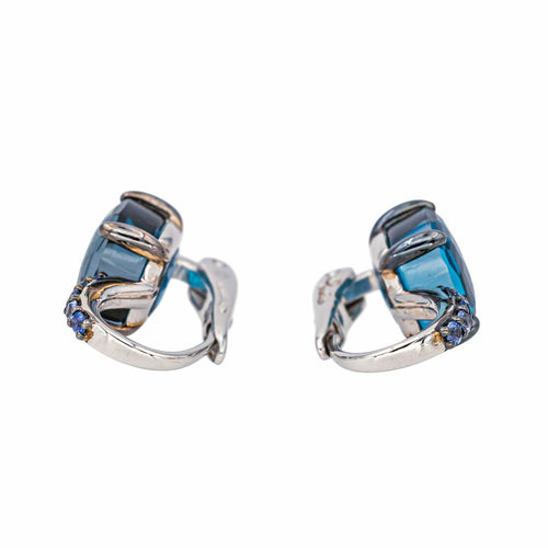 Boucles d'oreilles Pomellato  Boucles d'oreilles  Dormeuses Baby Or blanc Topaze, Saphir 58 Facettes 4343109RV