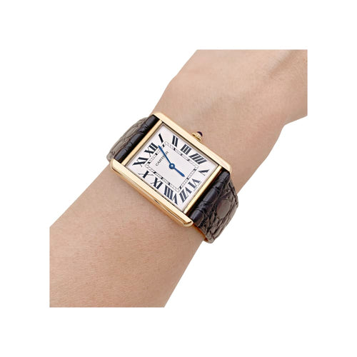 Montre Montre Cartier, "Tank Solo", or jaune et acier. 58 Facettes 34830