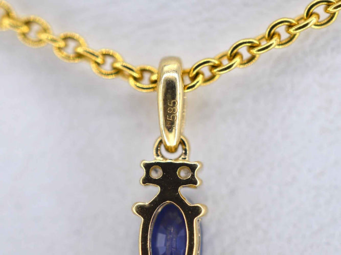 Pendentif Pendentif en or avec diamants et saphir 58 Facettes 2137