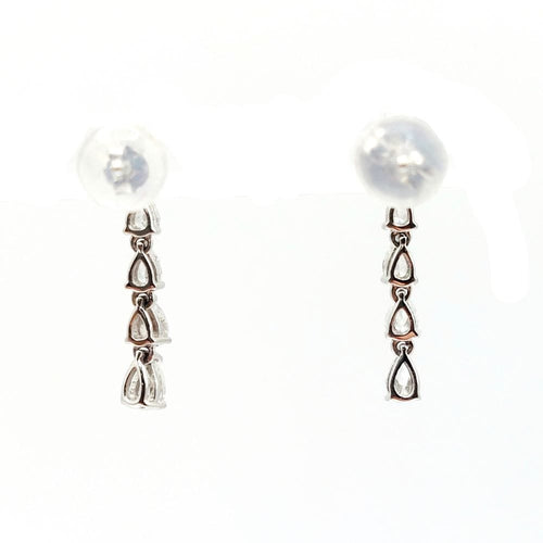Boucles d'oreilles Boucles d'oreilles "Essentia" - diamants poires et or blanc 58 Facettes 215