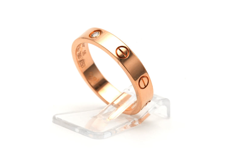 Bague 56 Cartier - Bague Love en or rose 18k et diamant taille brillant 58 Facettes 23266