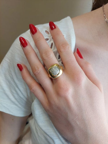 Bague 53 BAGUE MODERNE PAVAGE DIAMANTS 58 Facettes 085651