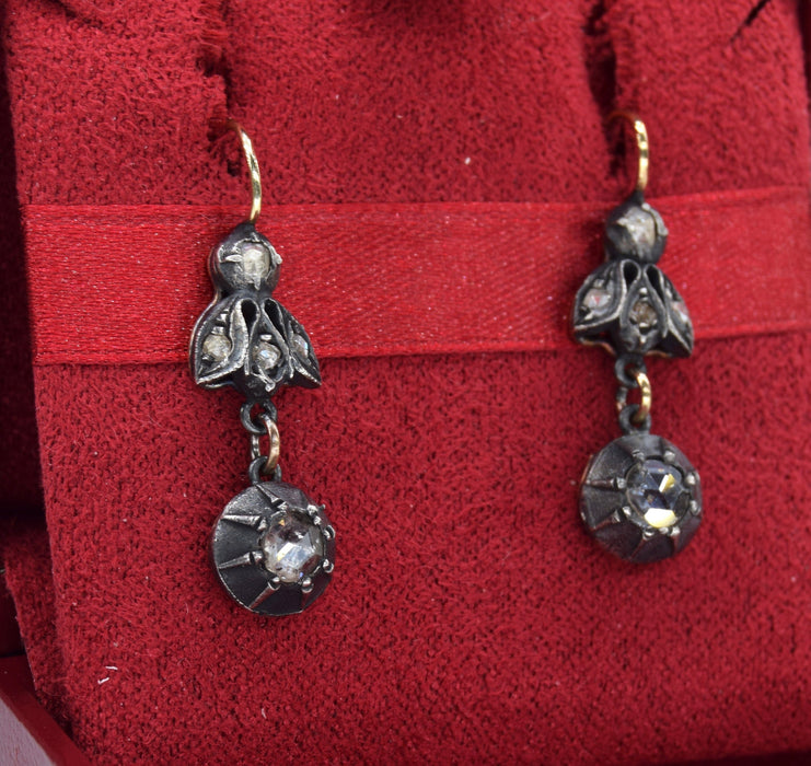 Boucles d'oreilles Boucles d'oreilles anciennes de l'époque victorienne 58 Facettes