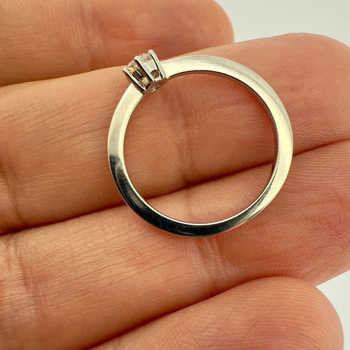 Bague 54.5 Solitaire 6 griffes en or et diamant 58 Facettes