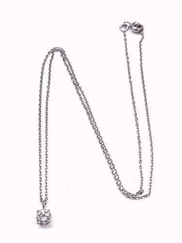 Collier Collier solitaire diamant or blanc 58 Facettes Pend.Dt-FA.27