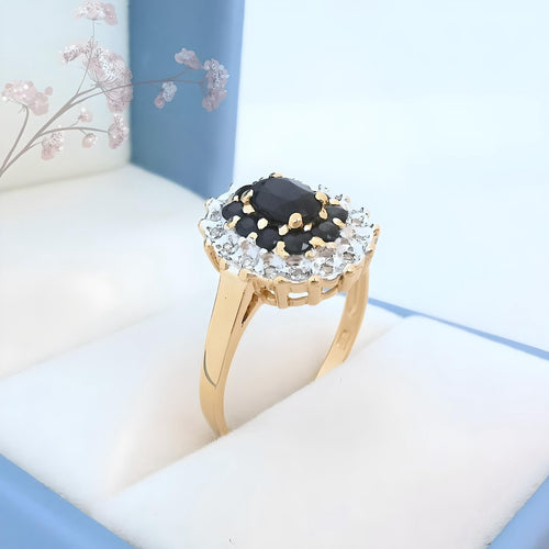Bague 63.5 Bague marguerite Saphirs et Diamants Or 18 K 58 Facettes AA 1727