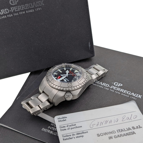 Montre Girard Perregaux Sea Hawk II Pro 3000m 49940 Titanium 2010 Deep Diver + International Guarantee + Papers RARE with Titanium Strap 58 Facettes