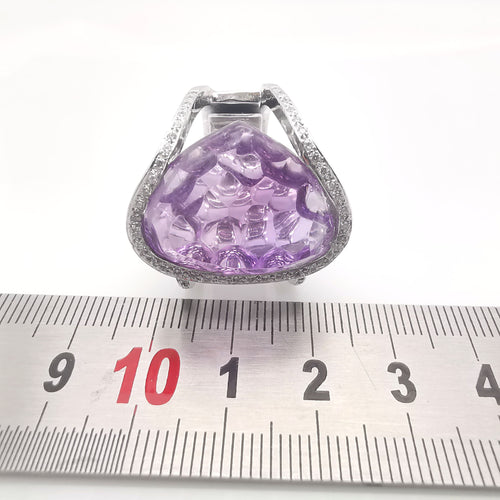 Bague 51 Bague améthyste et diamants 58 Facettes