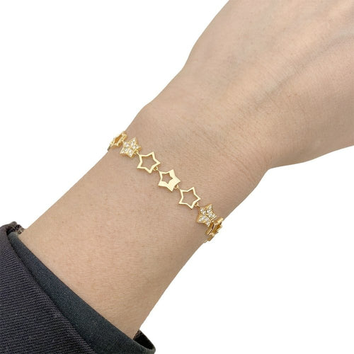 Bracelet Bracelet Fred, "Star", or jaune et diamants. 58 Facettes 35028