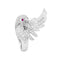 Bague 51 Bague Boucheron, "Animaux de Collection : "Cypris, le Cygne", or blanc, diamants, rubis. 58 Facettes 34865