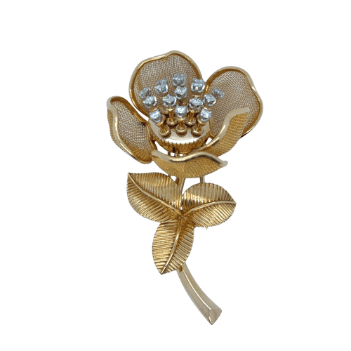 Piaget - Broszka « La trembleuse » - Żółte złoto i diamenty 