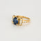 Bague 51 Bague Rouleaux Or Jaune Saphir Diamants Baguette 58 Facettes