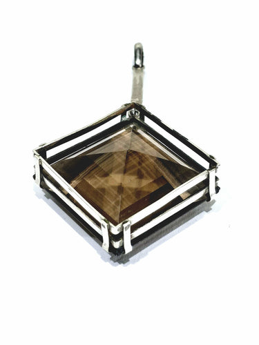 Pendentif Pendentif Quartz Fumé Et Argent 58 Facettes