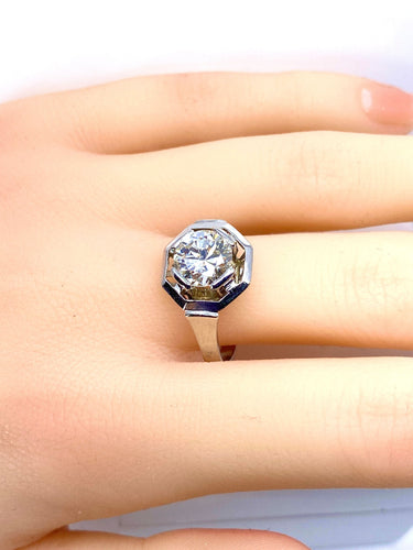 Bague 57 Bague or blanc, diamant 1,95 carat, époque ART DECO 58 Facettes AB654