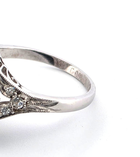 52号戒指 - 18K白金戒指，镶嵌钻石 58 Facettes